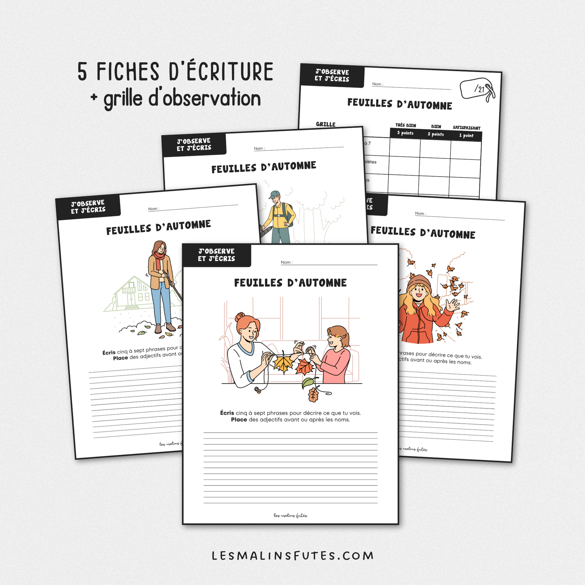 Écriture : Feuilles d'automne - 3e cycle - Les Malins Futés