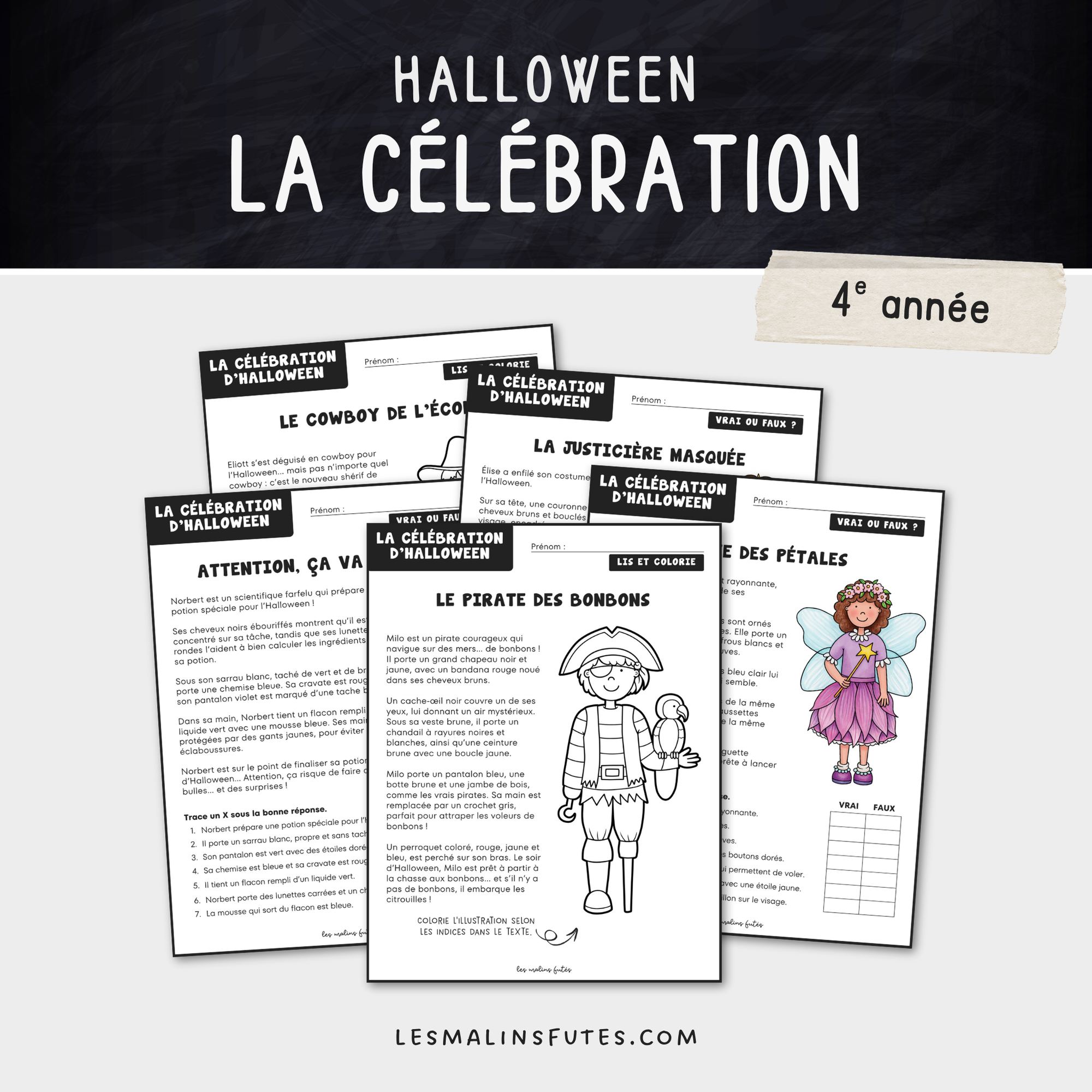 La célébration d'Halloween - Description d'un personnage. Les Malins Futés
