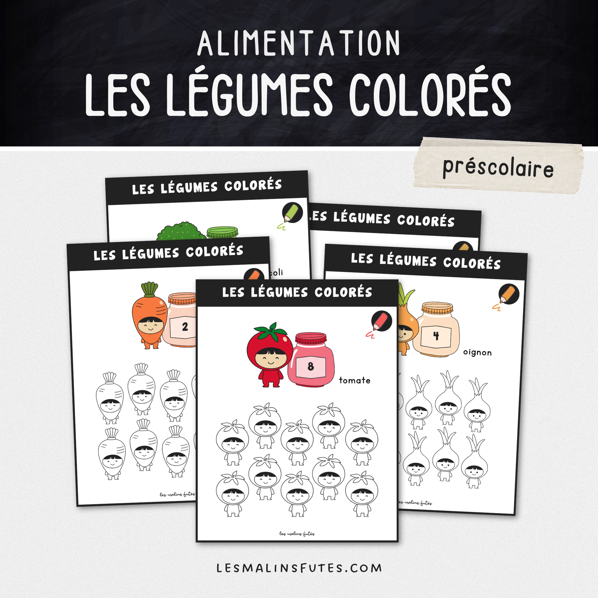 Illustration de grandes cartes éducatives pour les élèves du préscolaire avec éléments graphiques.