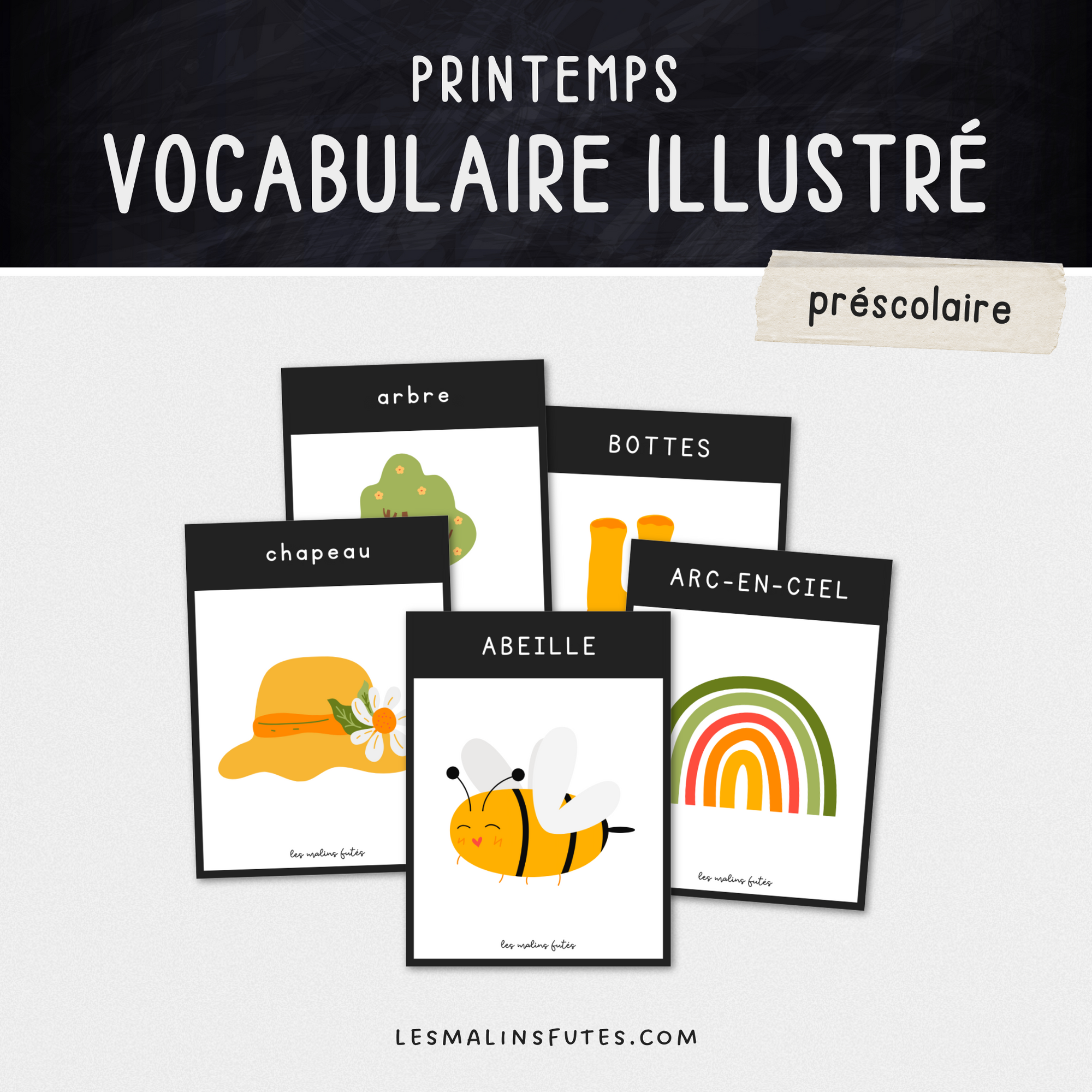 Vocabulaire illustré - printemps - préscolaire. Les Malins Futés