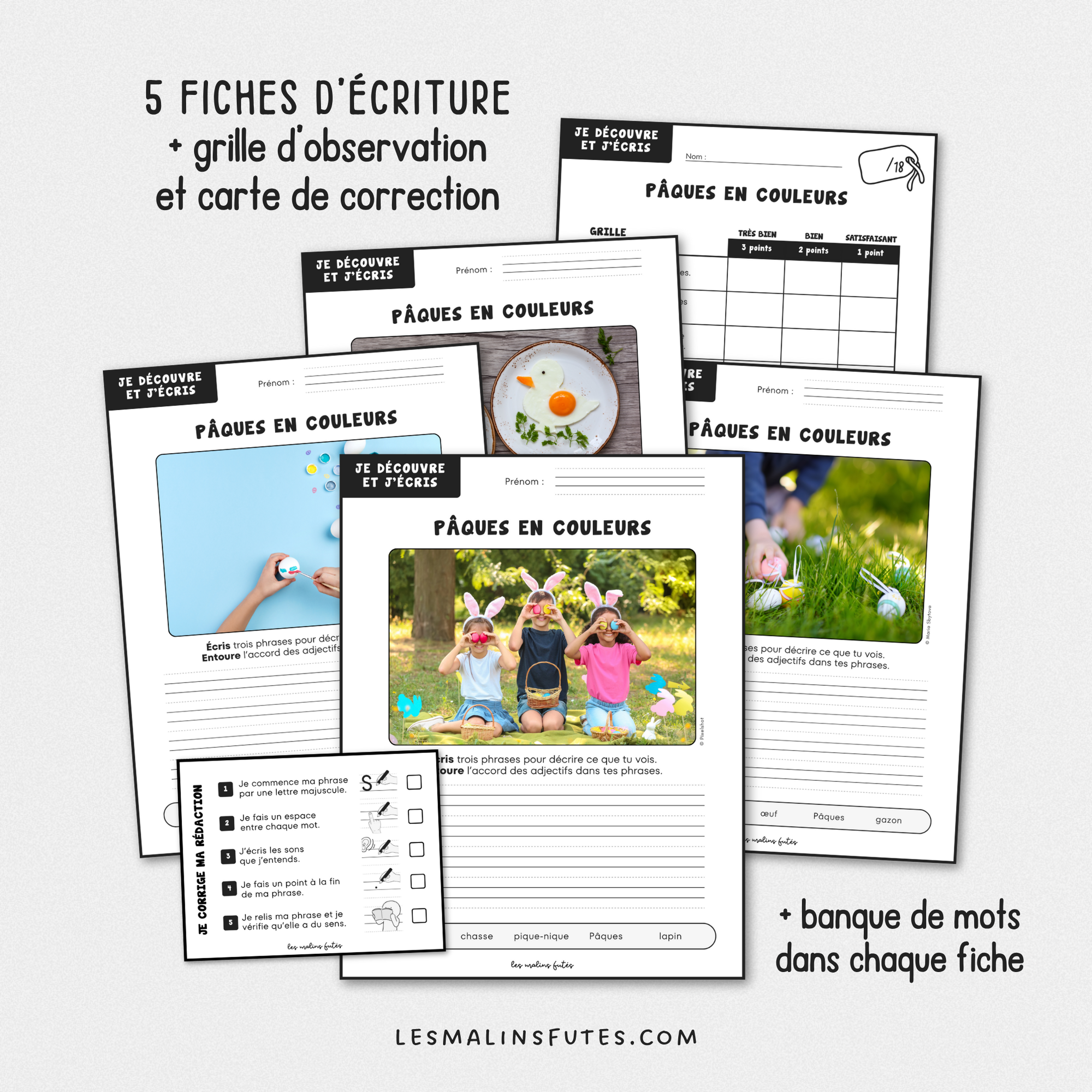 Je découvre et j&#39;écris : Pâques en couleurs - 2e année. Les Malins Futés