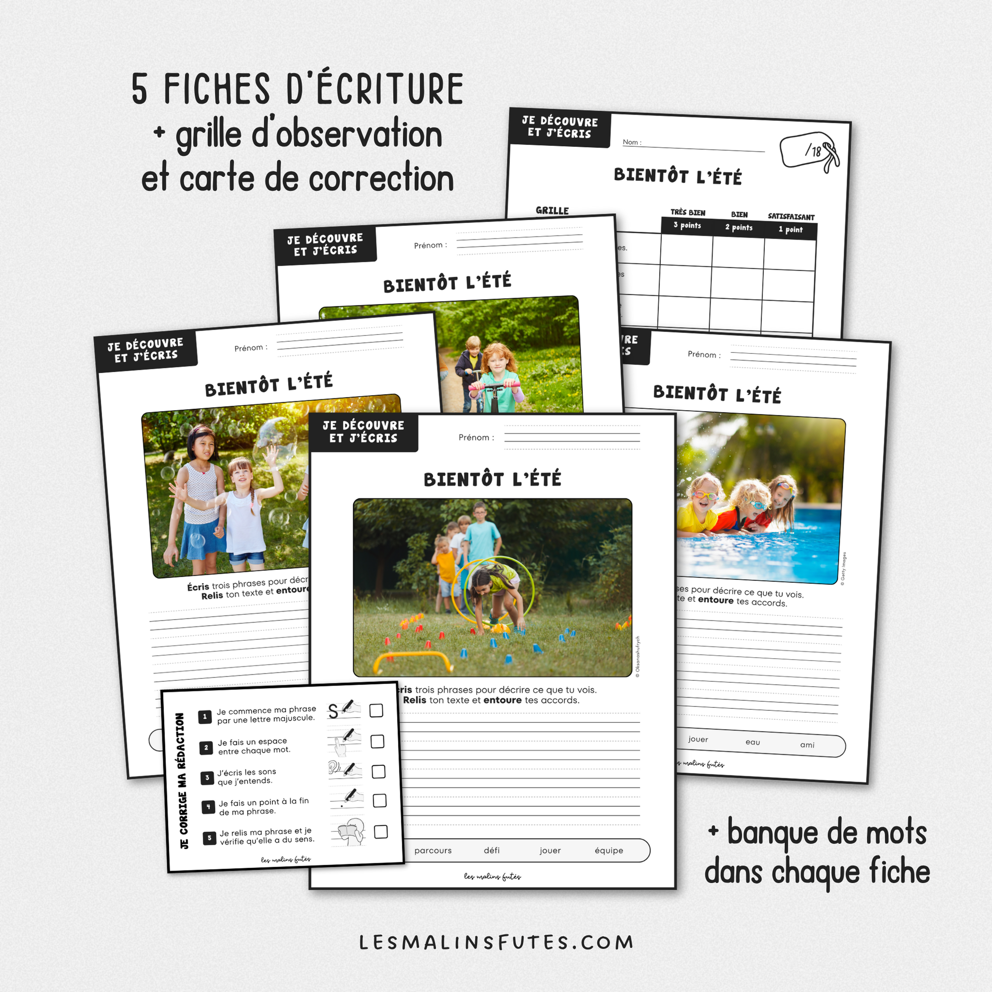 Écriture : Bientôt l&#39;été ! 2e année. Les Malins Futés