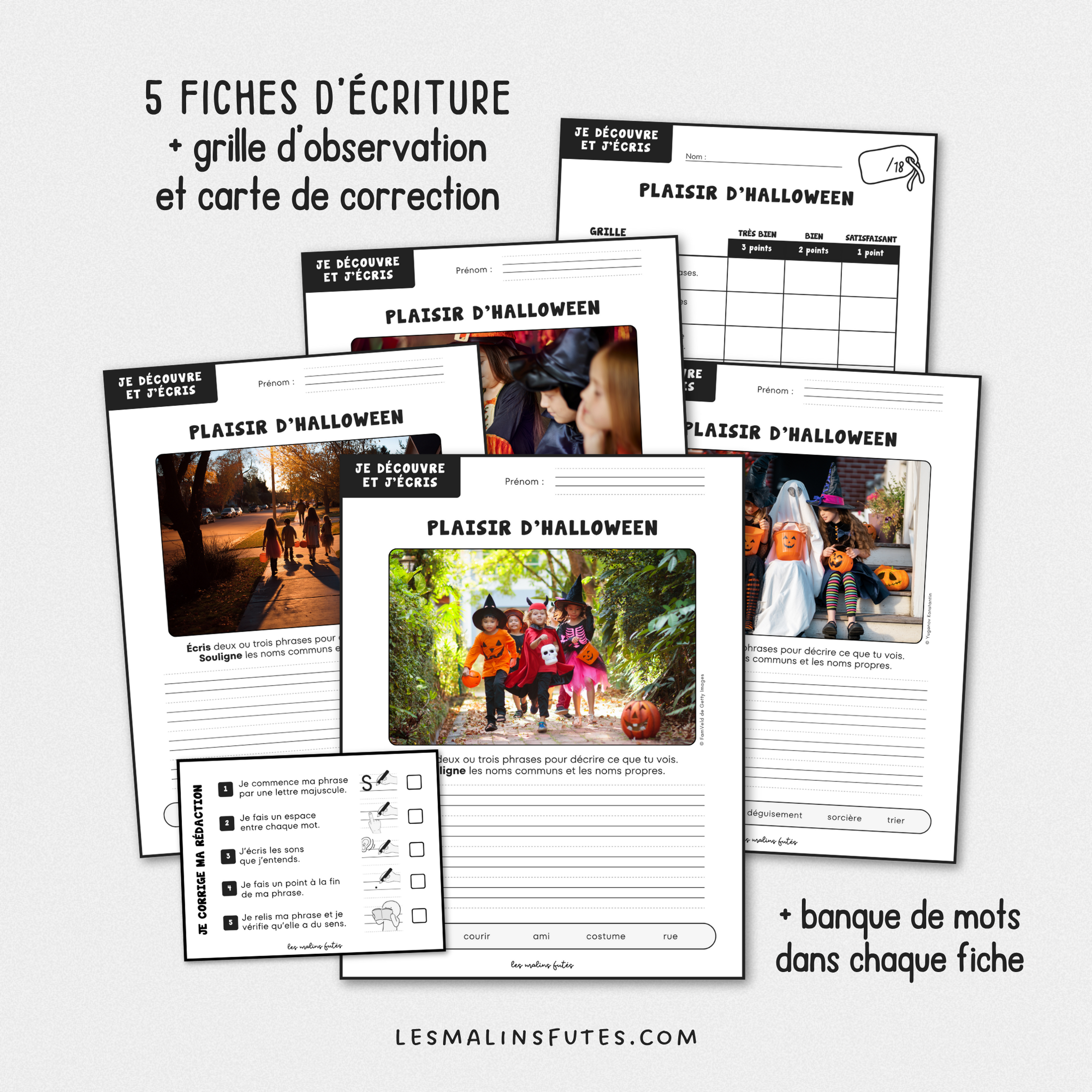 Je découvre et j&#39;écris : Plaisir d&#39;Halloween - 2e année. Les Malins Futés