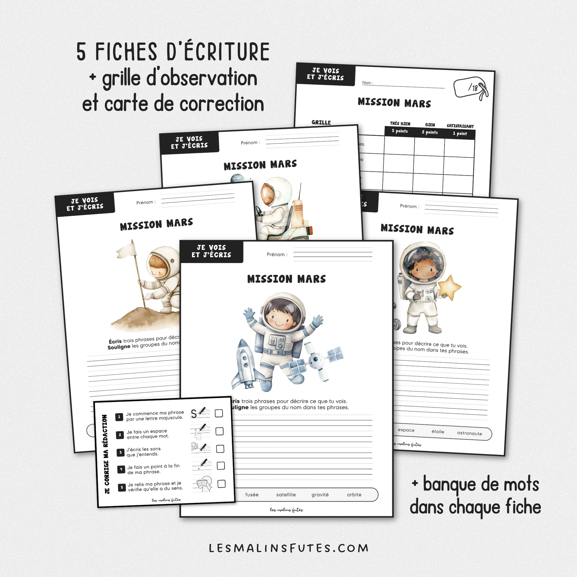 Je vois et j&#39;écris : Mission Mars - 2e année. Les Malins Futés