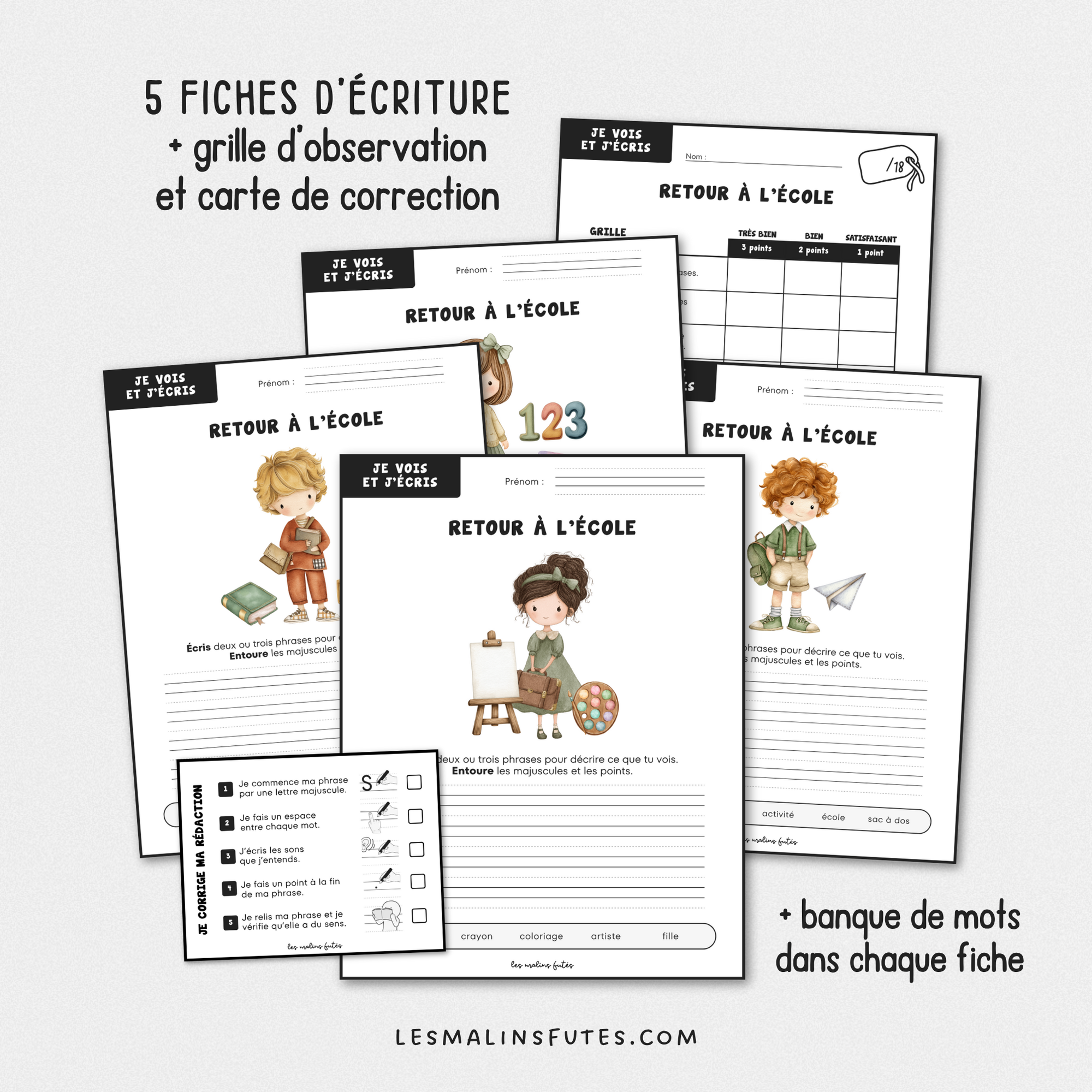 Je vois et j&#39;écris : Retour à l&#39;école - 2e année. Les Malin Futés