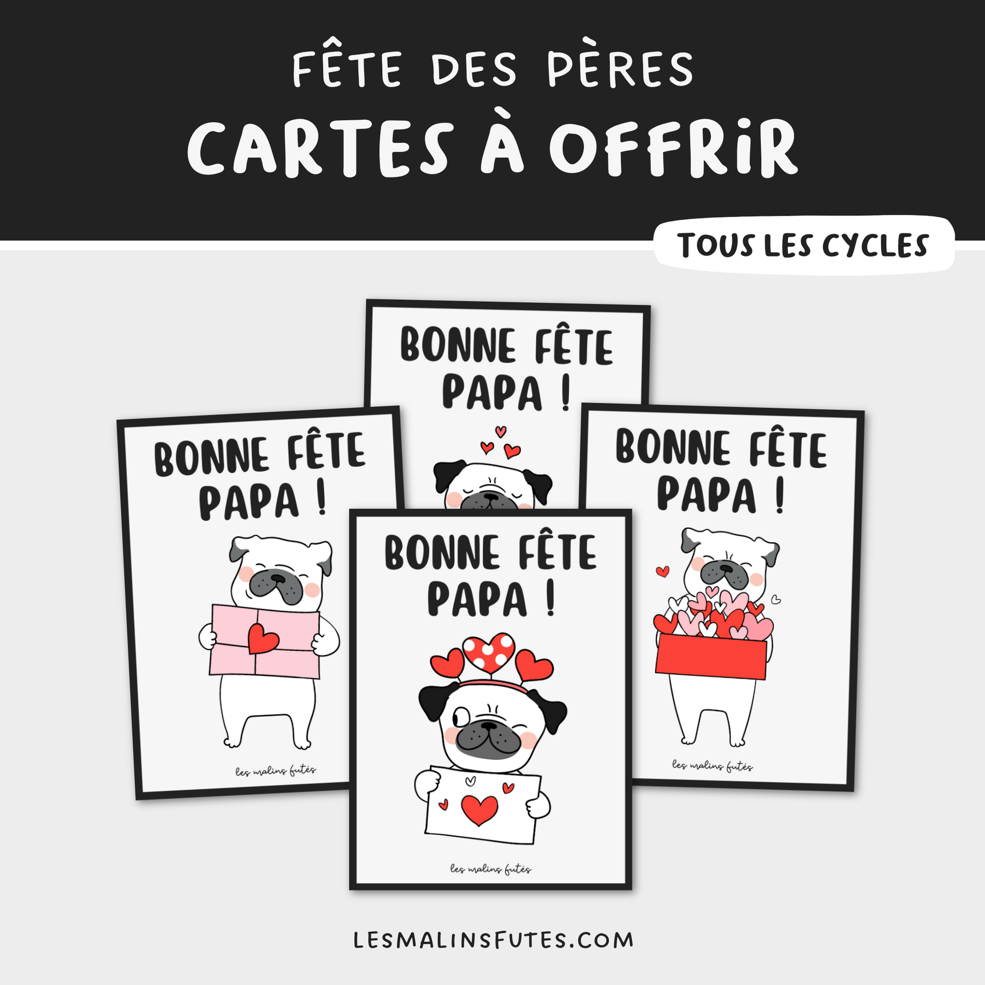 Cartes à offrir pour la fête des Pères. Les Malins Futés