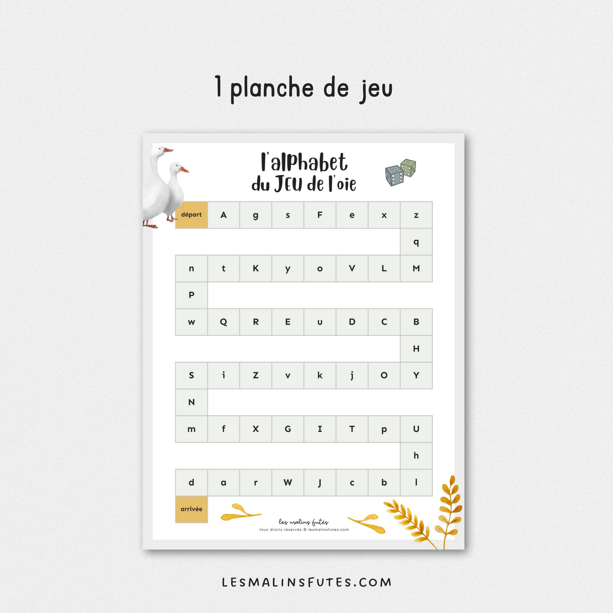 L'alphabet du jeu de l'oie - Les Malins Futés