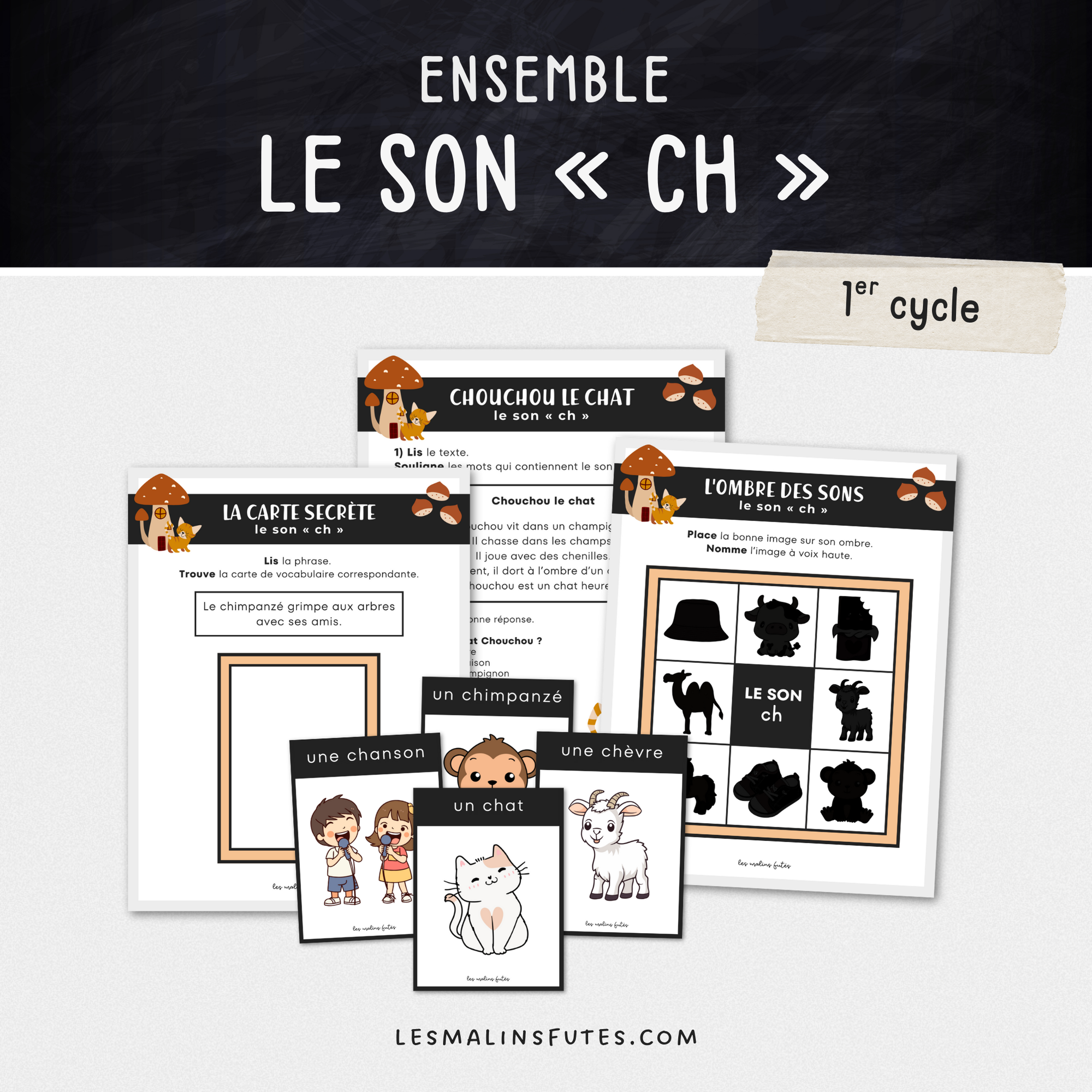 Ensemble pour travailler le son « ch » au 1er cycle. Les Malins Futés.