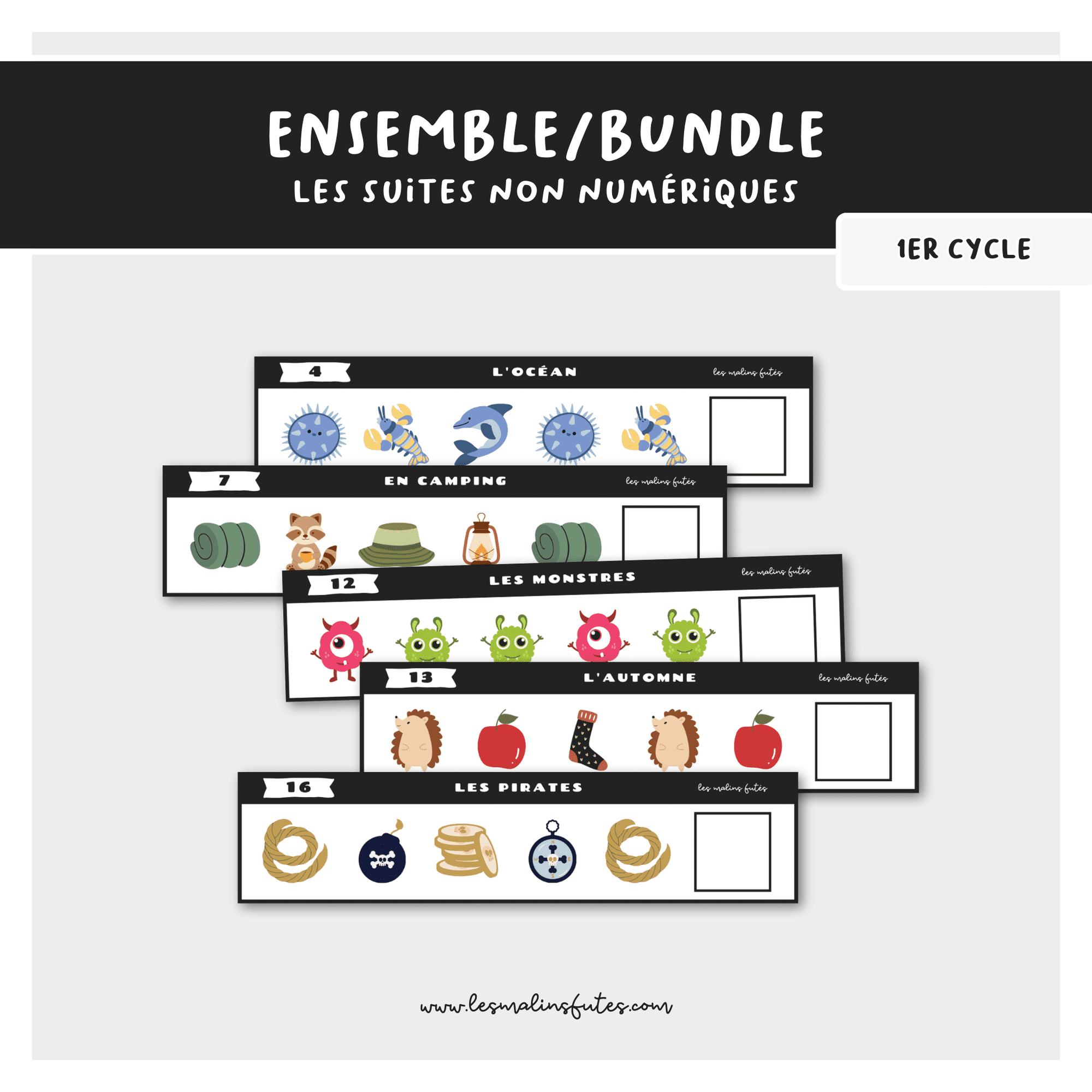 Ensemble/Bundle sur les suites non numériques. Les Malins Futés