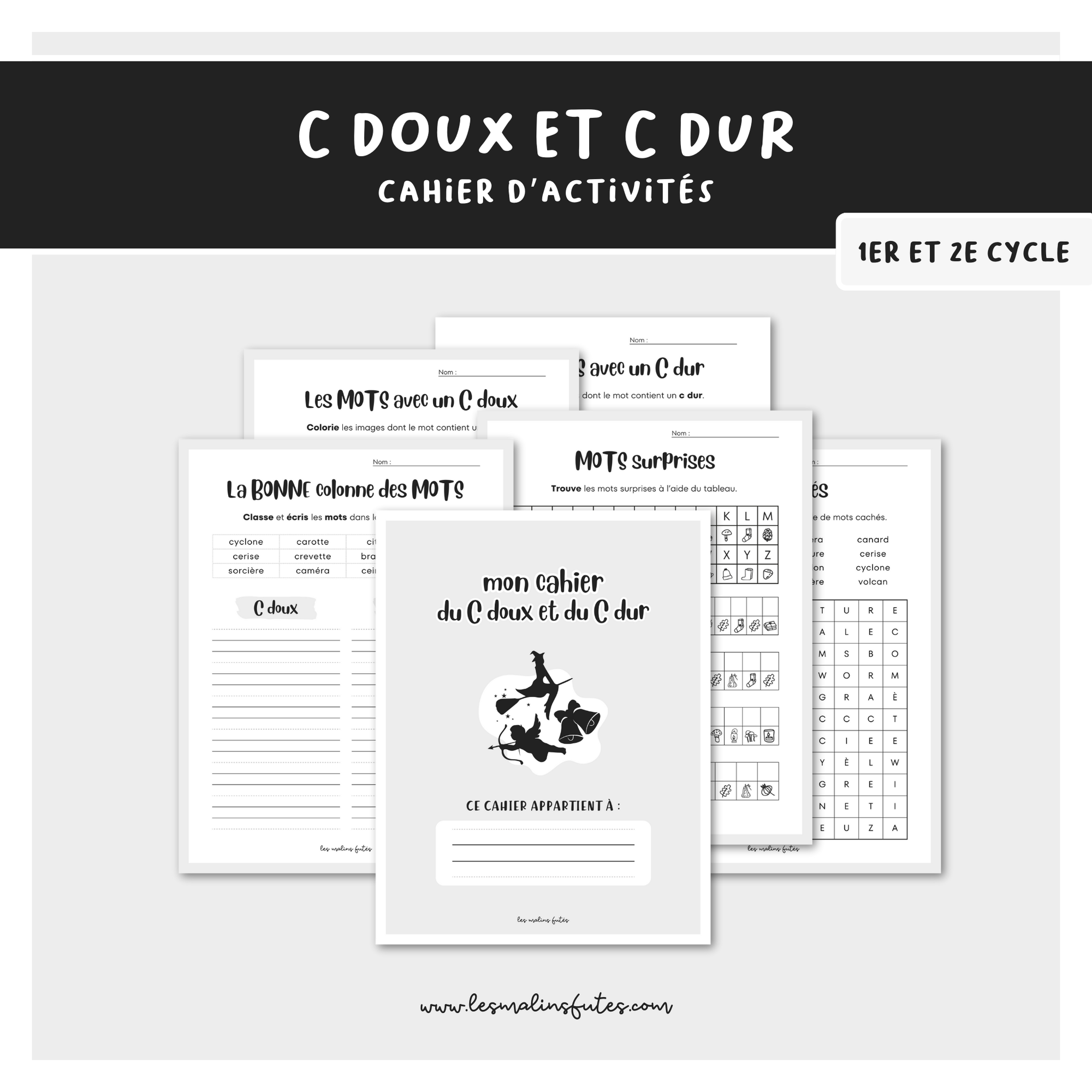 Cahier d'exercices C doux et C dur. Les Malins Futés