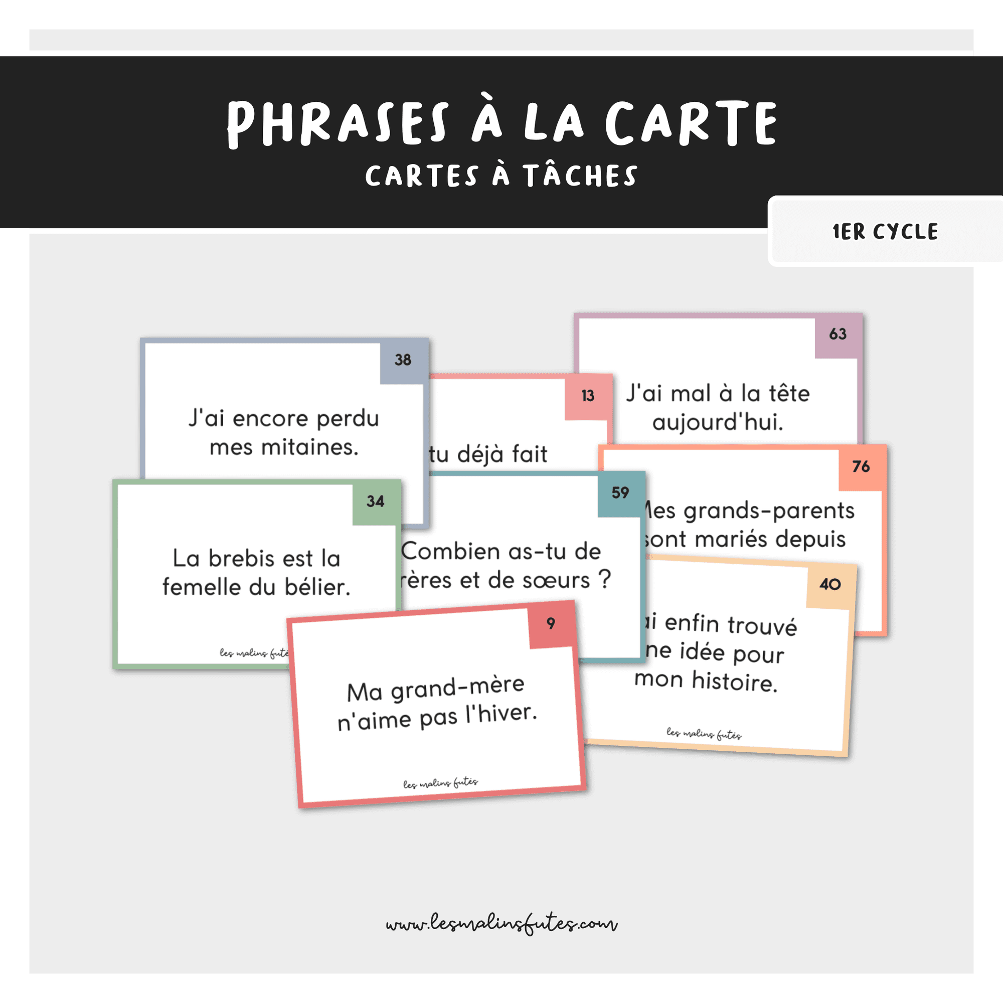 Phrases à la carte pour le 1er cycle. Les Malins Futés