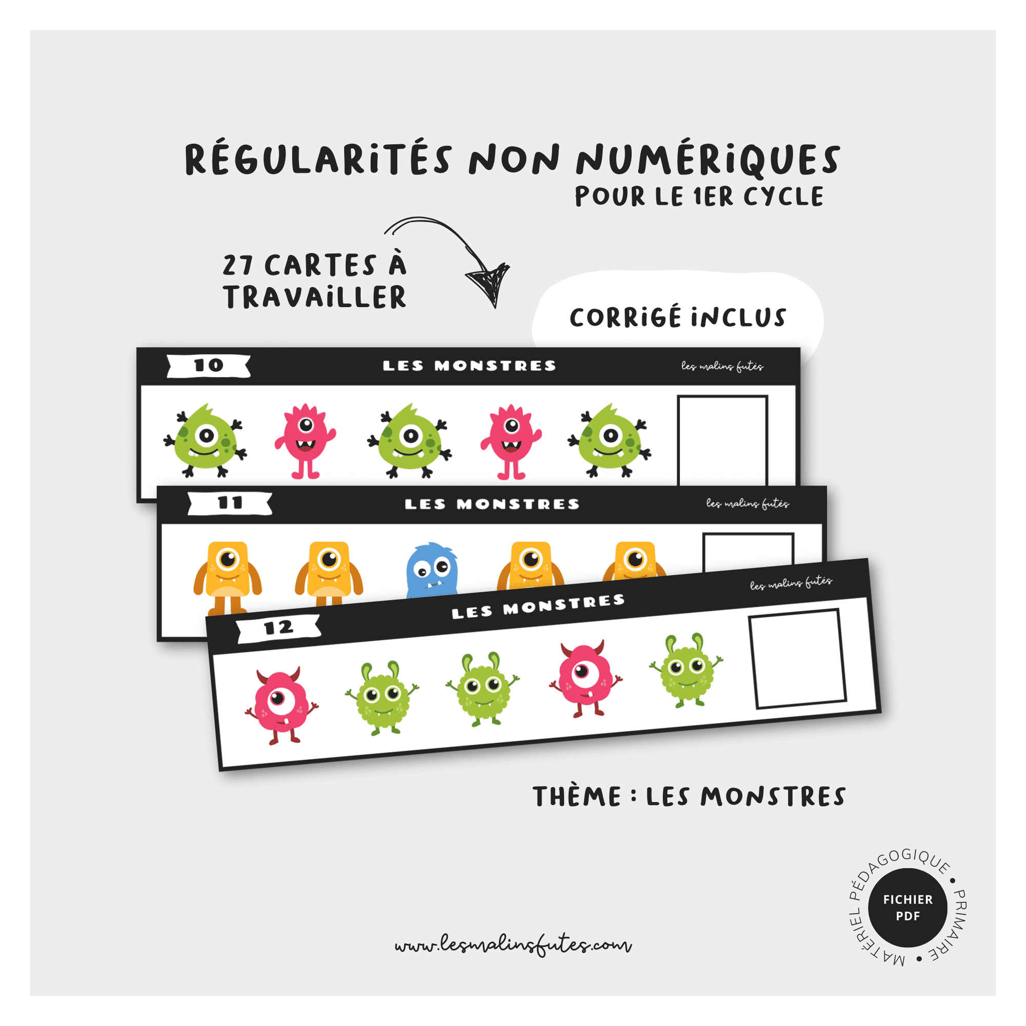 Les suites non numériques - Les monstres. Les Malins Futés