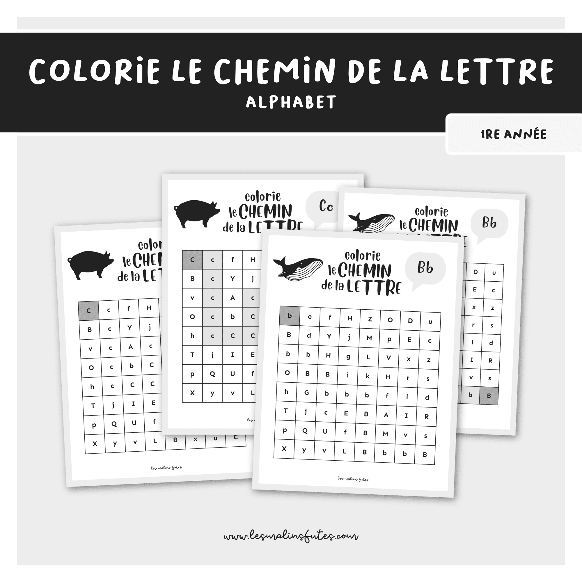 Colorie le chemin de la lettre - Les Malins Futés