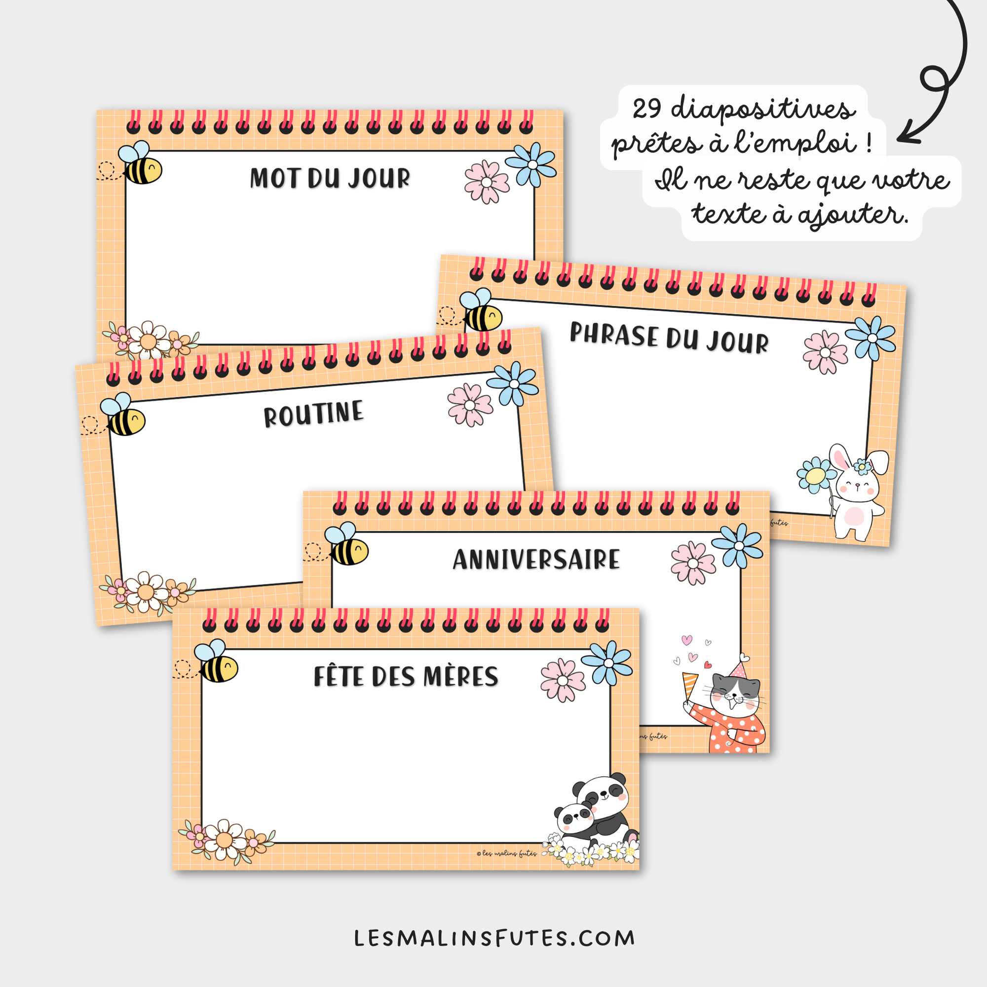 Pour tous les cycles, diaporamas modifiables pour mai et le printemps. Les Malins Futés