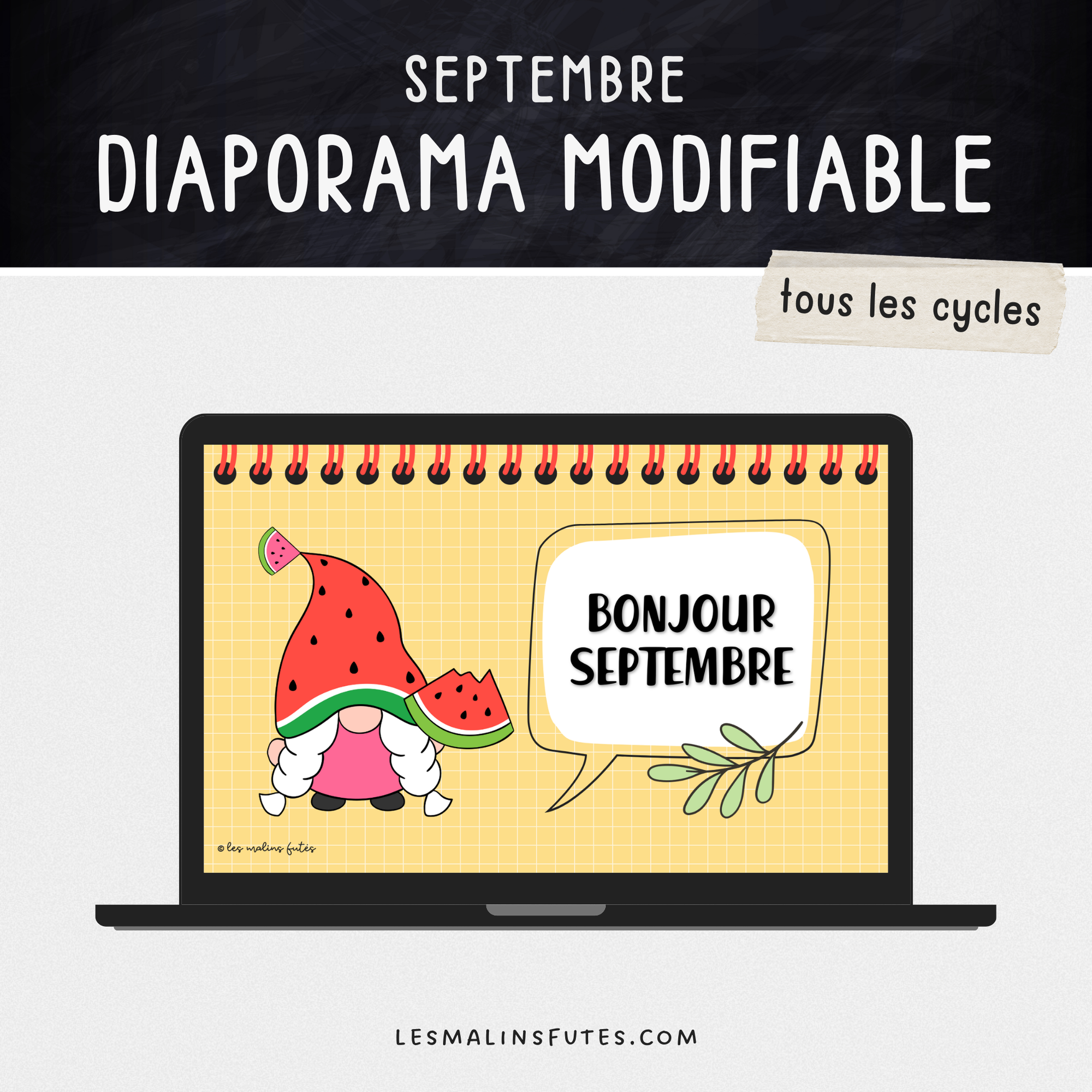 Diaporama modifiable de septembre pour les classes du primaire. Les Malins Futés