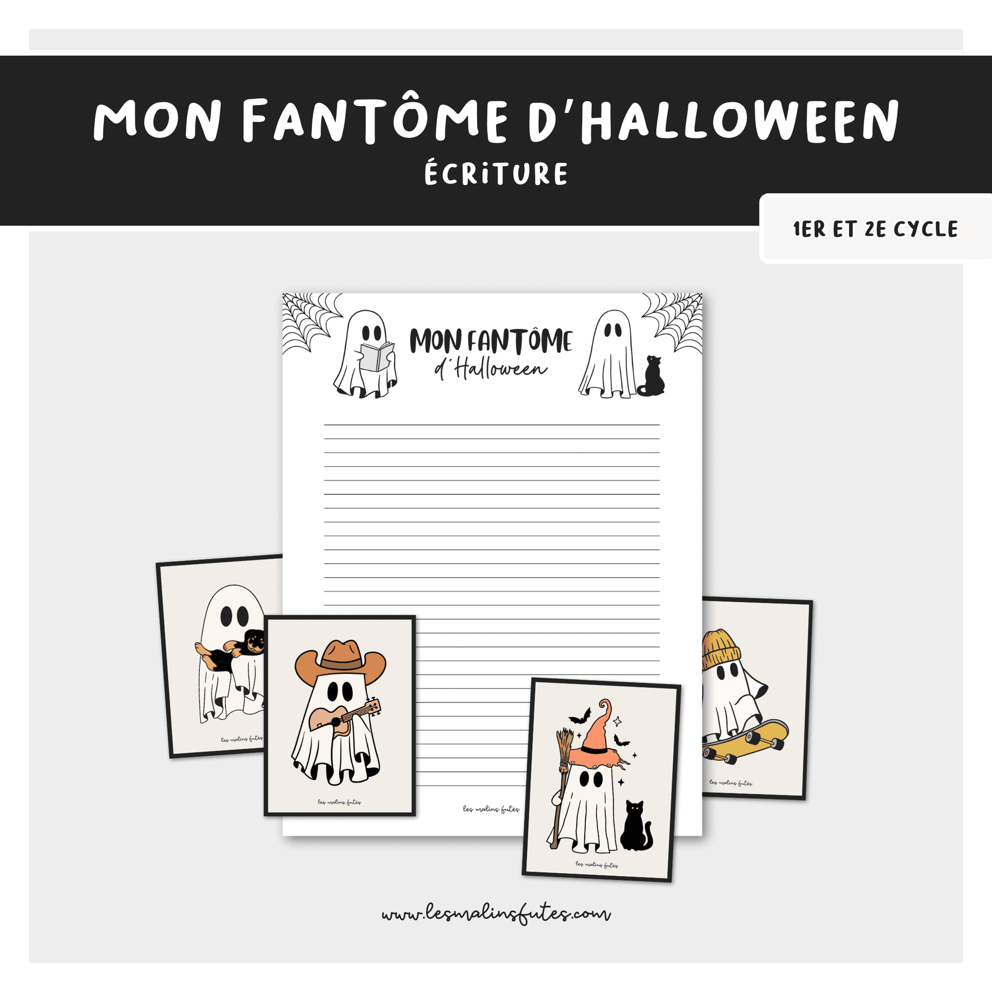 Mon fantôme d'Halloween - rédaction. Les Malins Futés