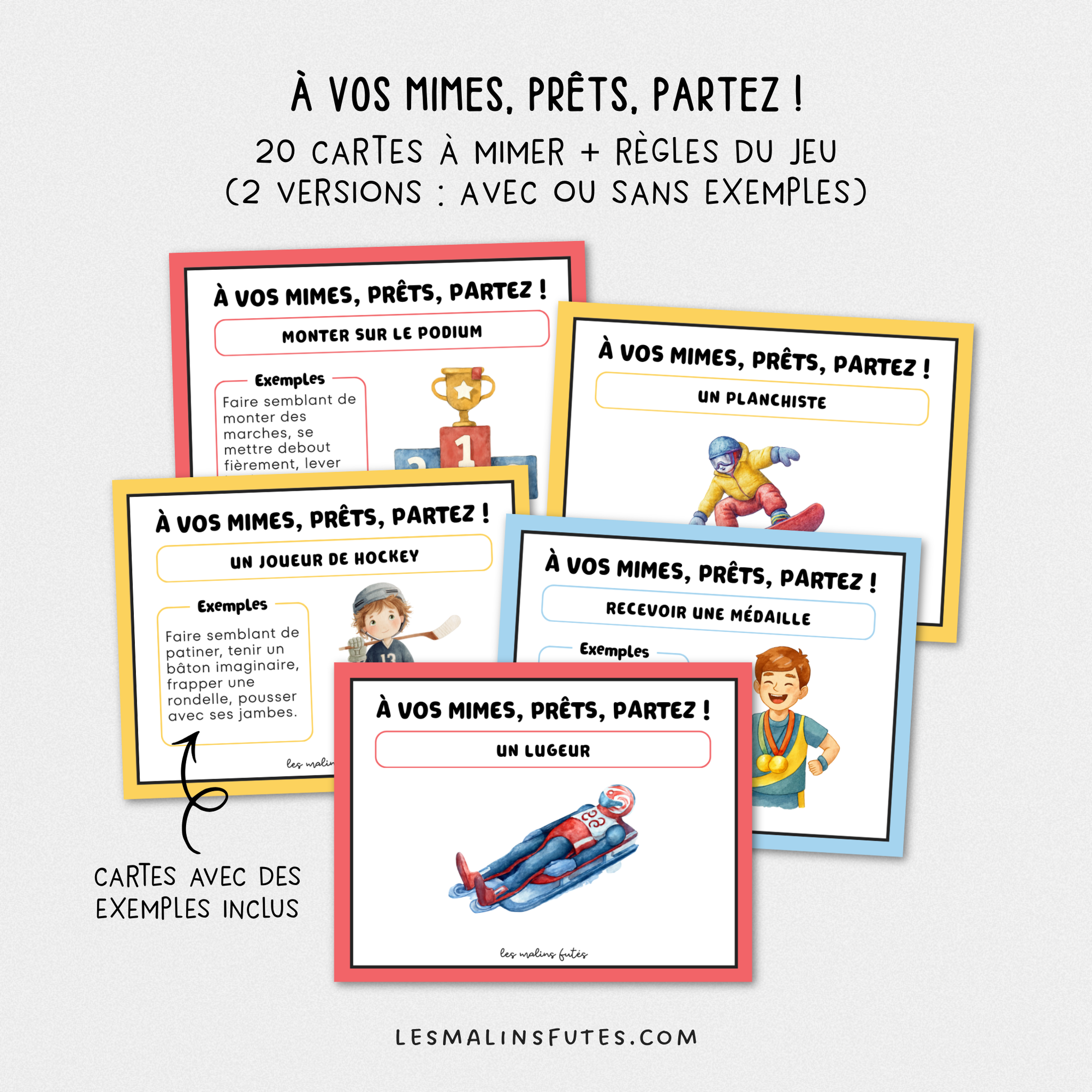 Ensemble de 3 jeux pour tous les cycles du primaire sr le thème des  Jeux olympiques 2026. Les Malins Futés