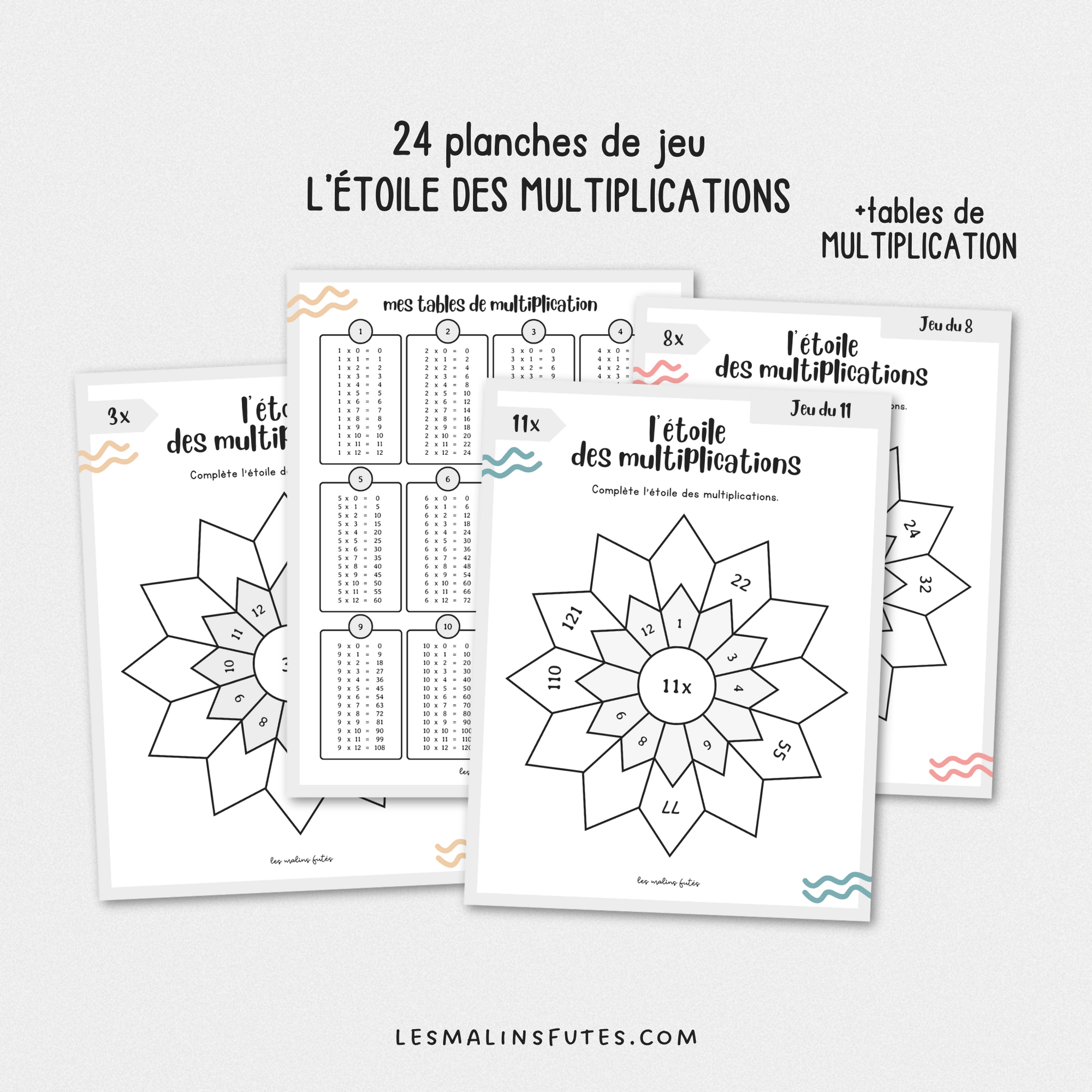 Ensemble complet L'étoile des opérations mathématiques pour tous les cycles du primaire. Les Malins Futés