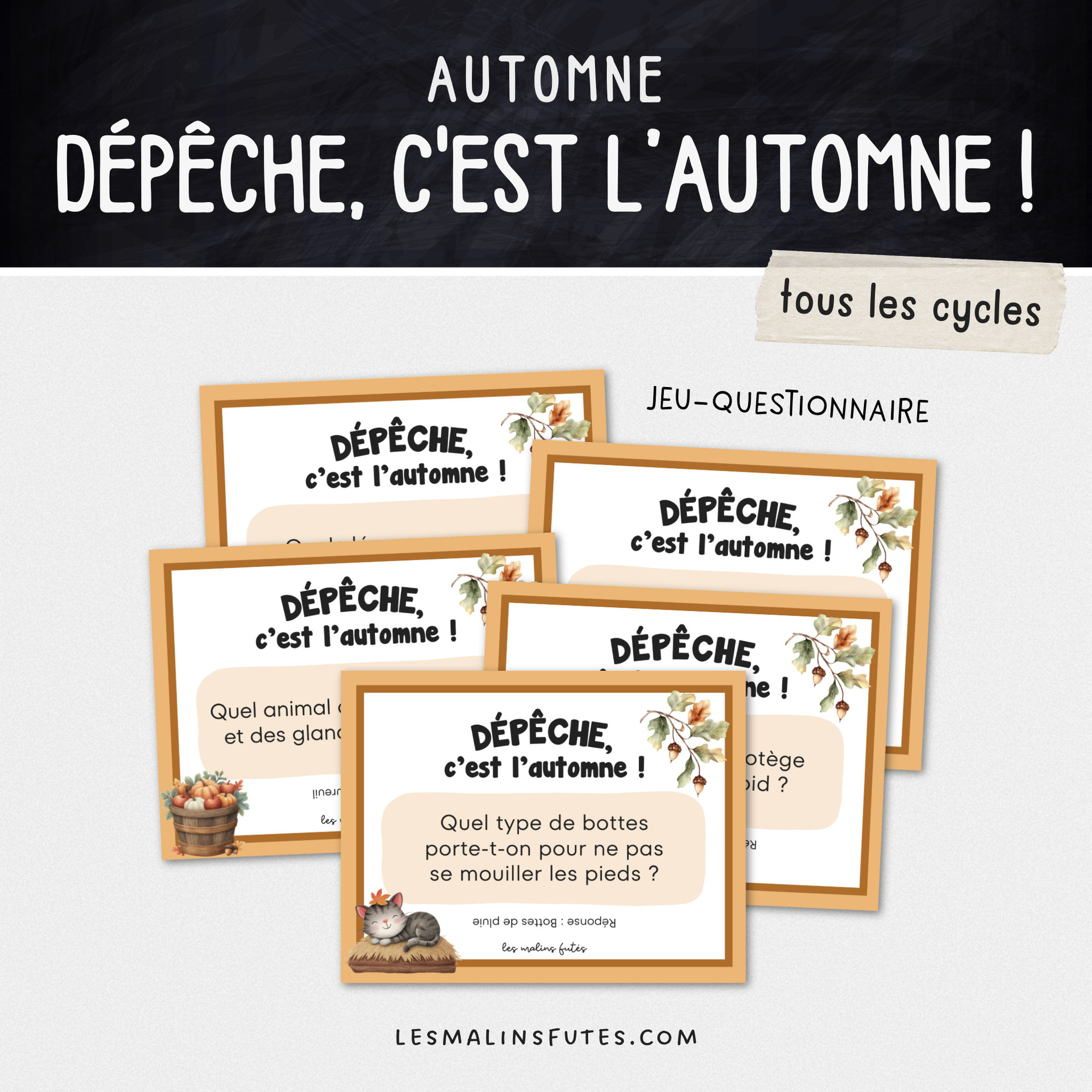 Jeu-questionnaire : Dépêche, c'est l'automne ! Pour tous les cycles. Les Malins Futés