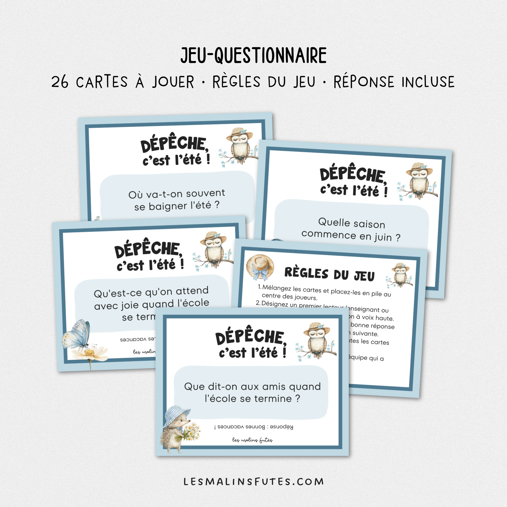 Jeu-questionnaire : Dépêche, c'est l'été ! Pour tous les cycles. Les Malins Futés