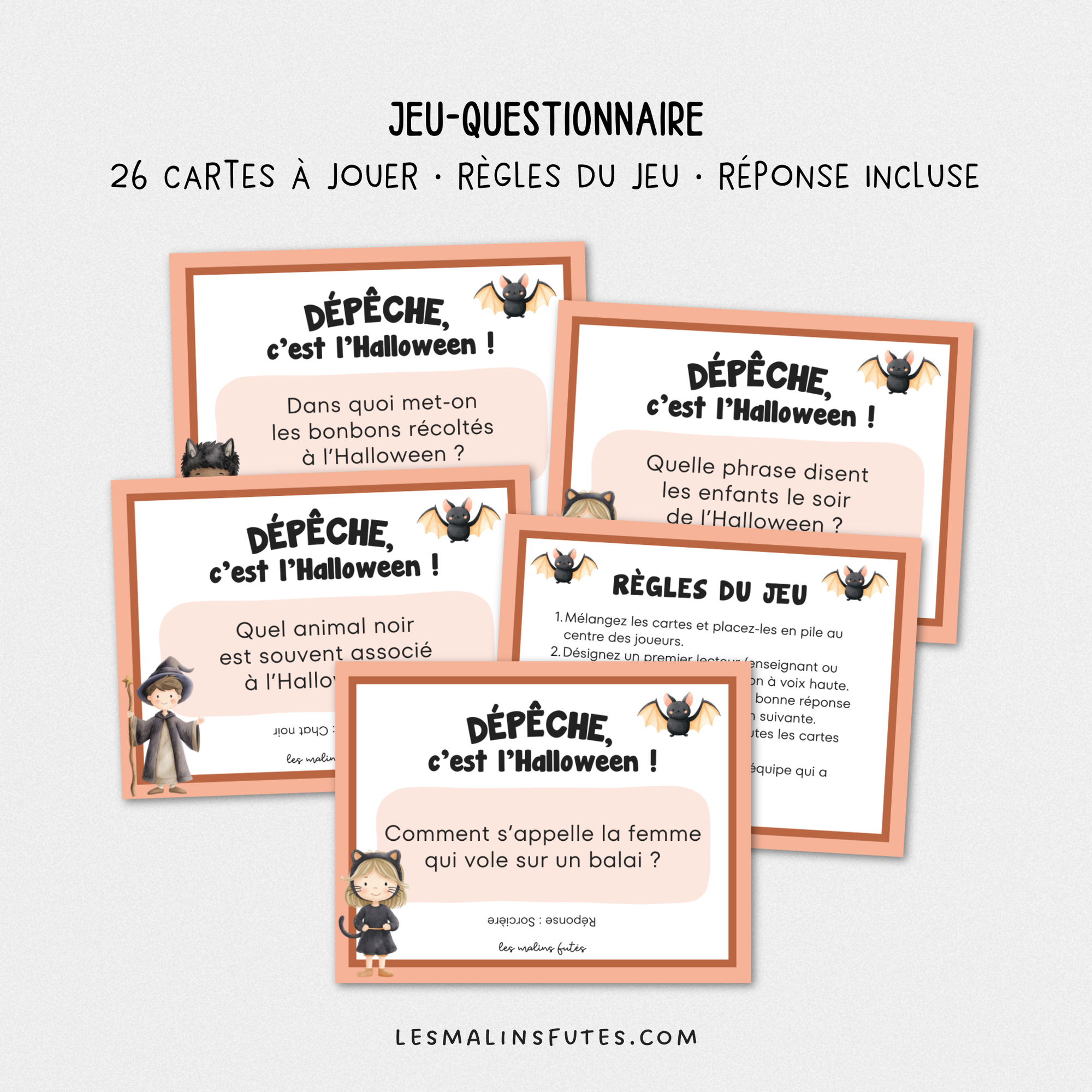 Jeu-questionnaire : Dépêche, c'est l'Halloween ! Pour tous les cycles. Les Malins Futés