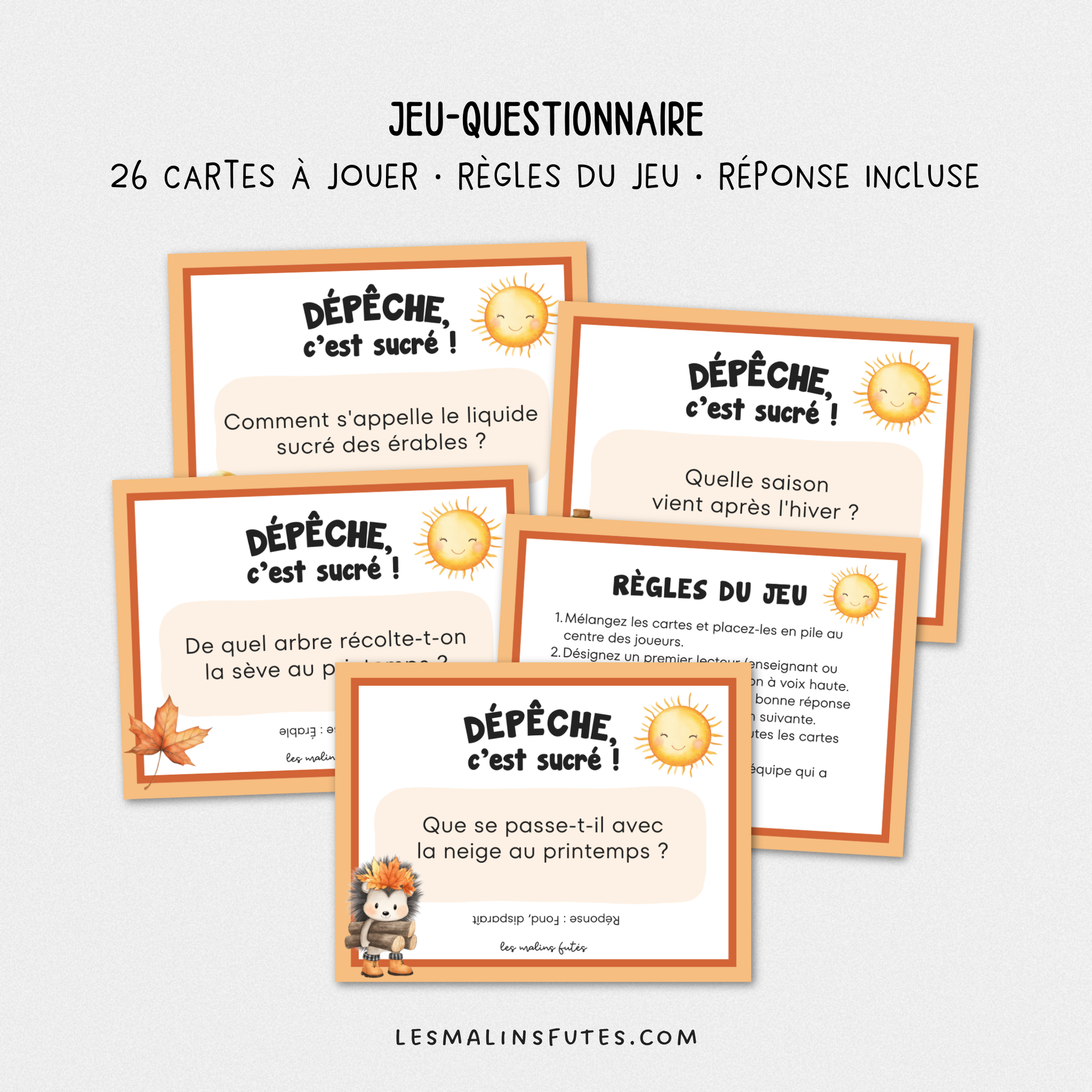 Jeu-questionnaire : Dépêche, c'est sucré ! pour tous les cycles. Les Malins Futés