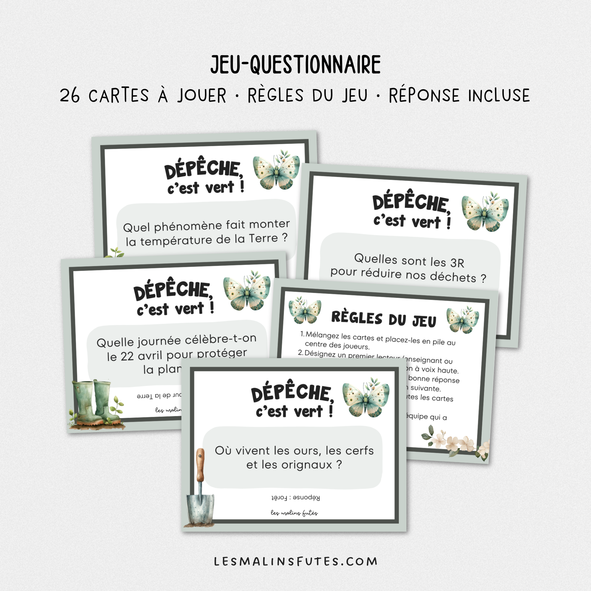 Jeu-questionnaire : Dépêche, c'est vert ! pour tous les cycles. Les Malins Futés