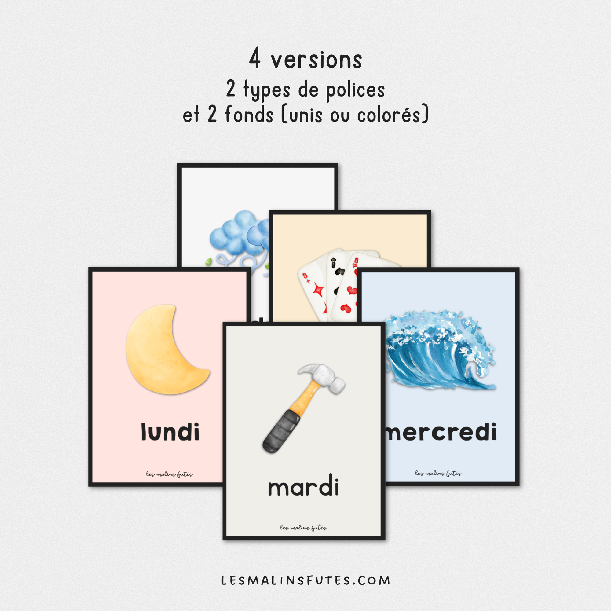 Ensemble pour l'apprentissage des jours de la semaine. Les Malins Futés