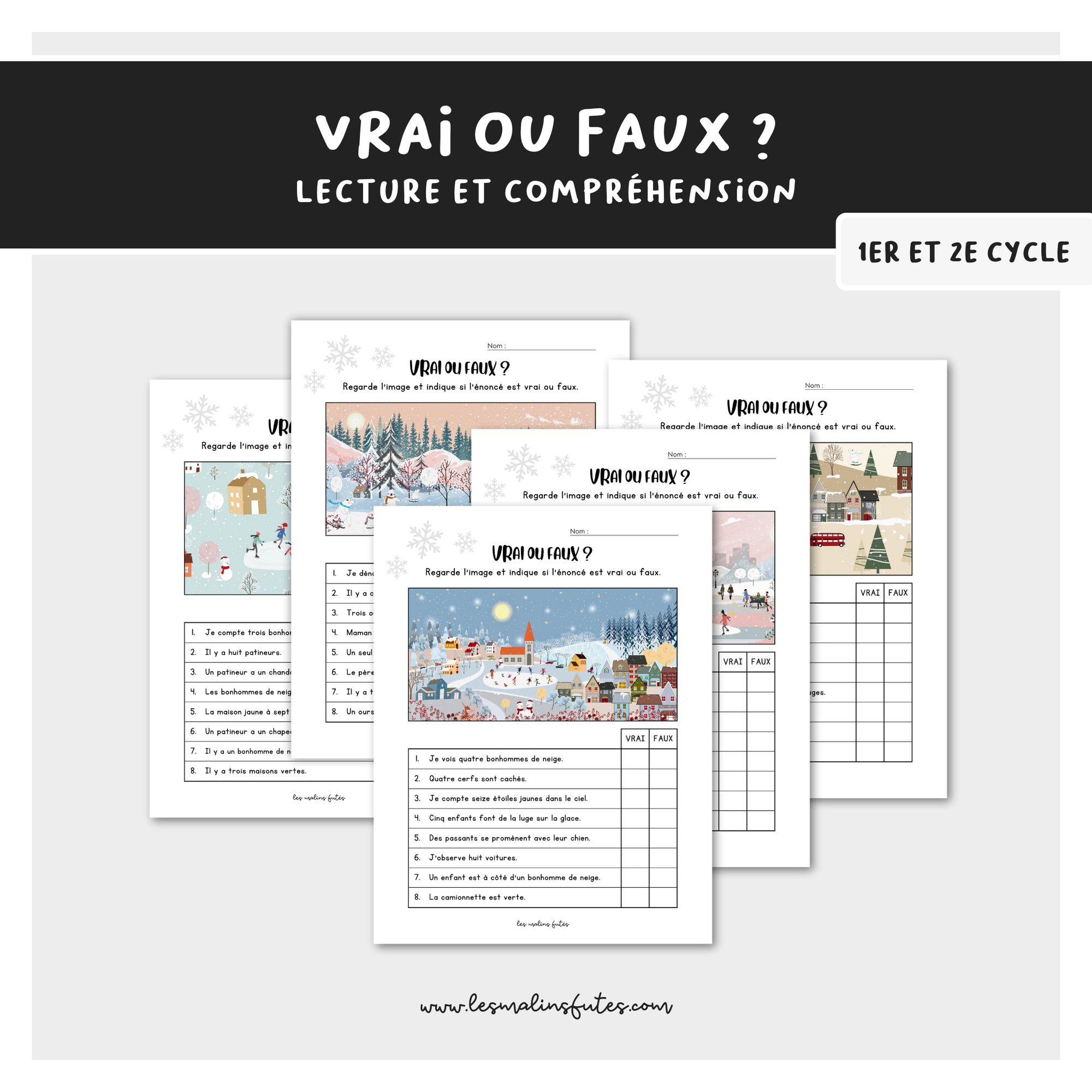 Vrai ou faux - Atelier de lecture et de compréhension de texte. Les Malins Futés