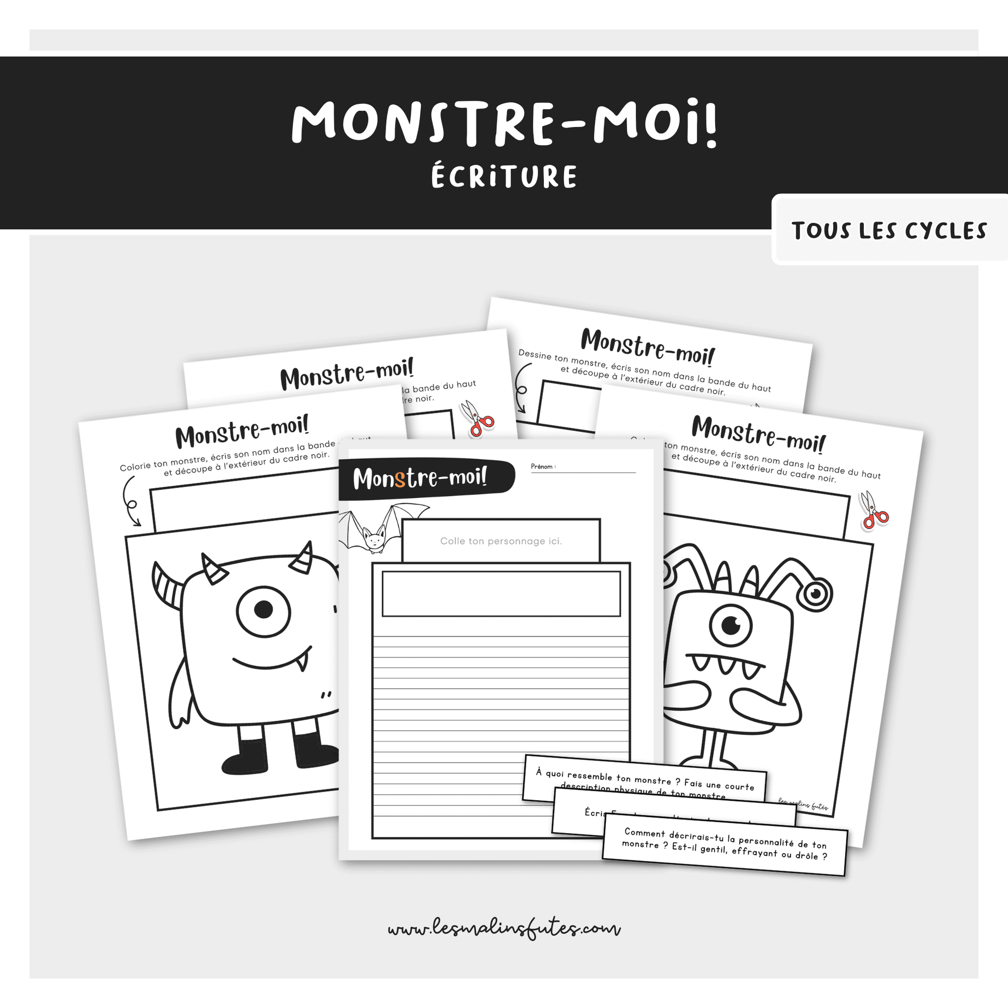 Monstre-moi ! Atelier d'écriture et bricolage. Les Malins Futés