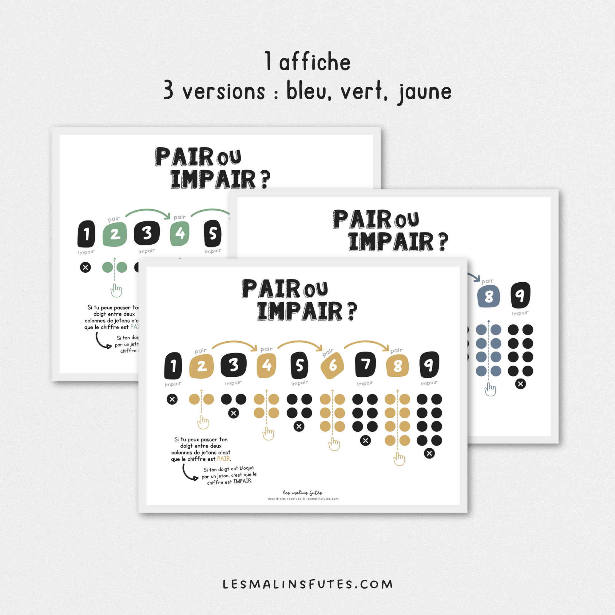 Affiche Pair ou Impair ? - Les Malins Futés