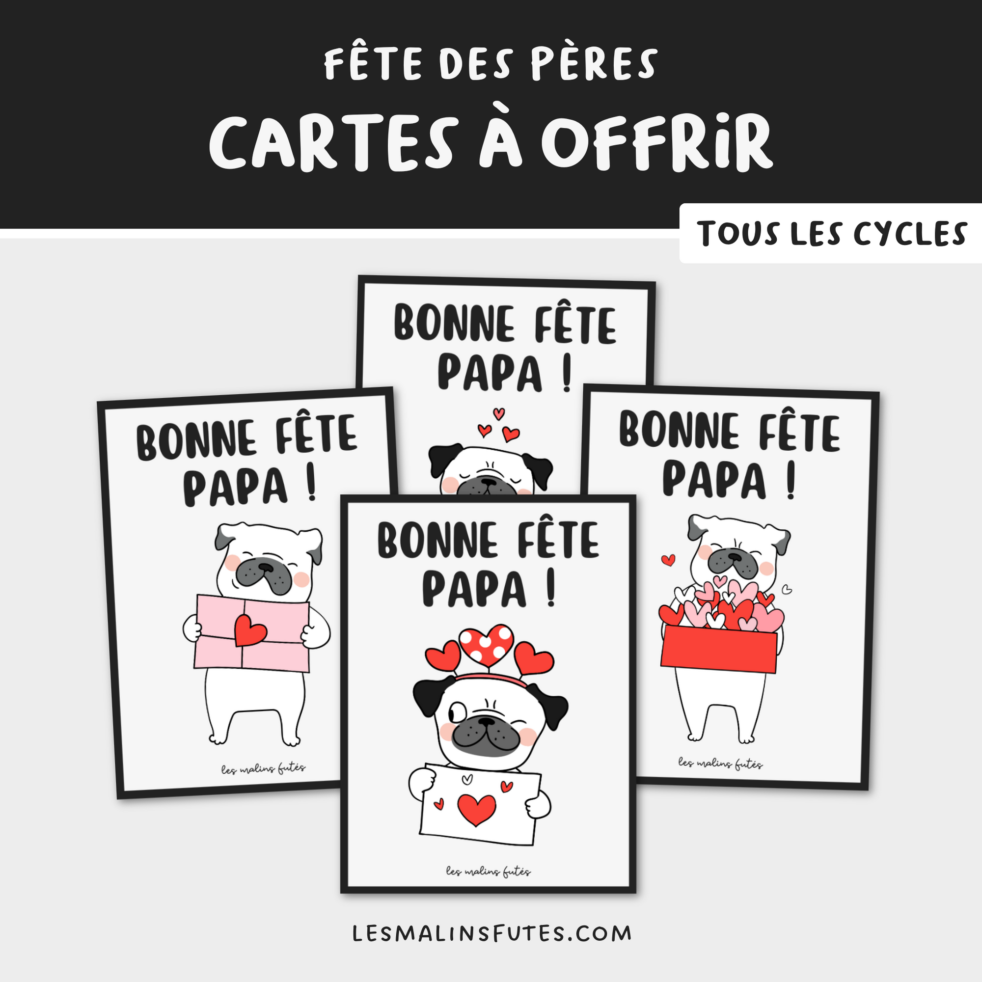Cartes à offrir pour la fête des Pères. Les Malins Futés