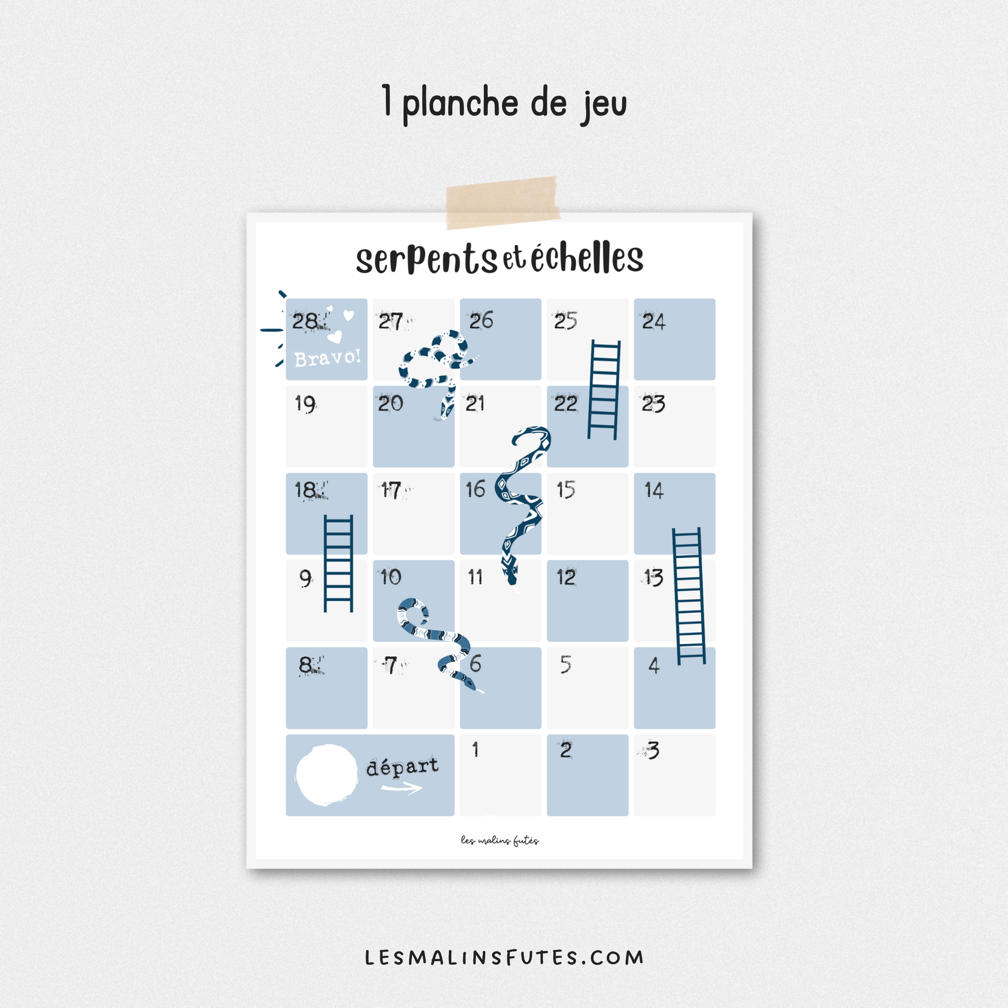 Jeu Serpents et échelles pour les routines quotidiennes en classe. Les Malins Futés