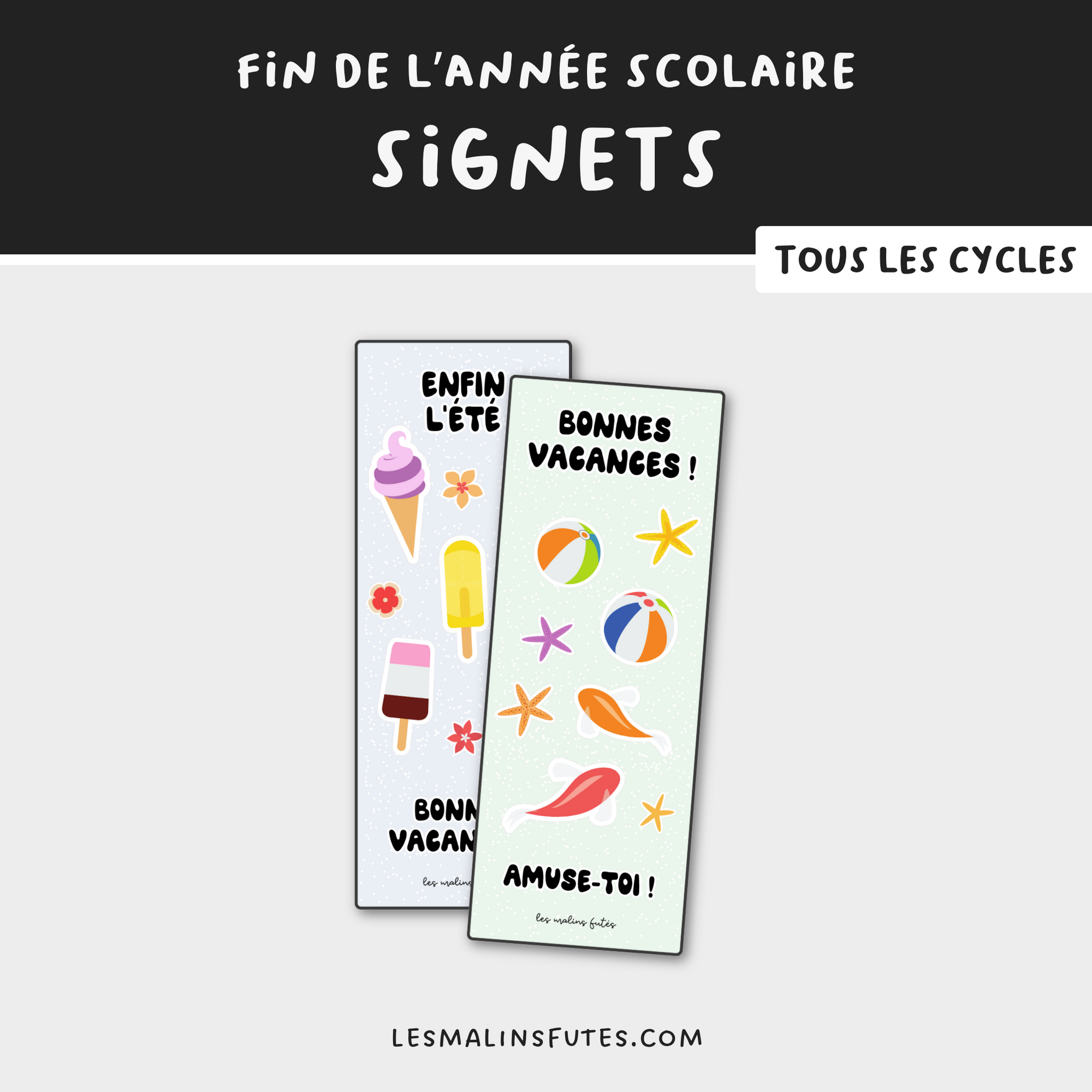 Signets souvenirs pour les vacances d'été. Les Malins Futés