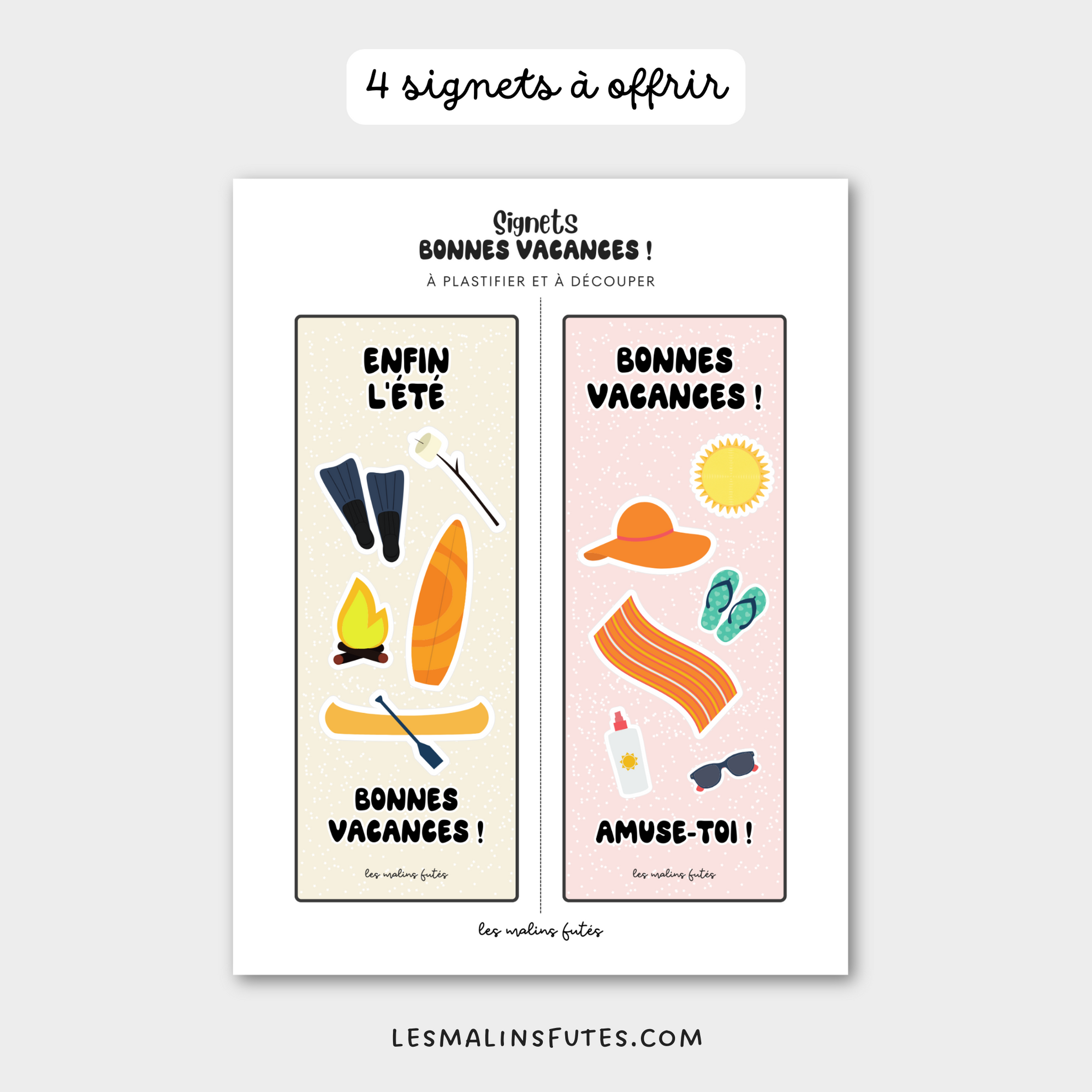 Signets souvenirs pour les vacances d'été. Les Malins Futés