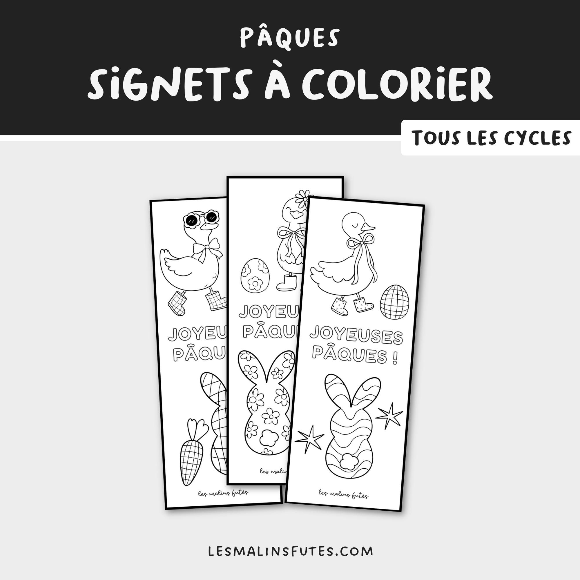 8 signets à colorier pour Pâques. Les Malins Futés