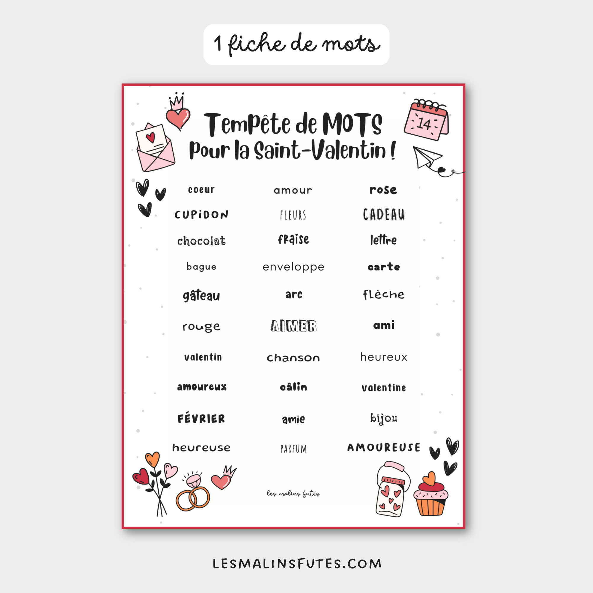 Tempête de MOTS pour la Saint-Valentin ! Les Malins Futés